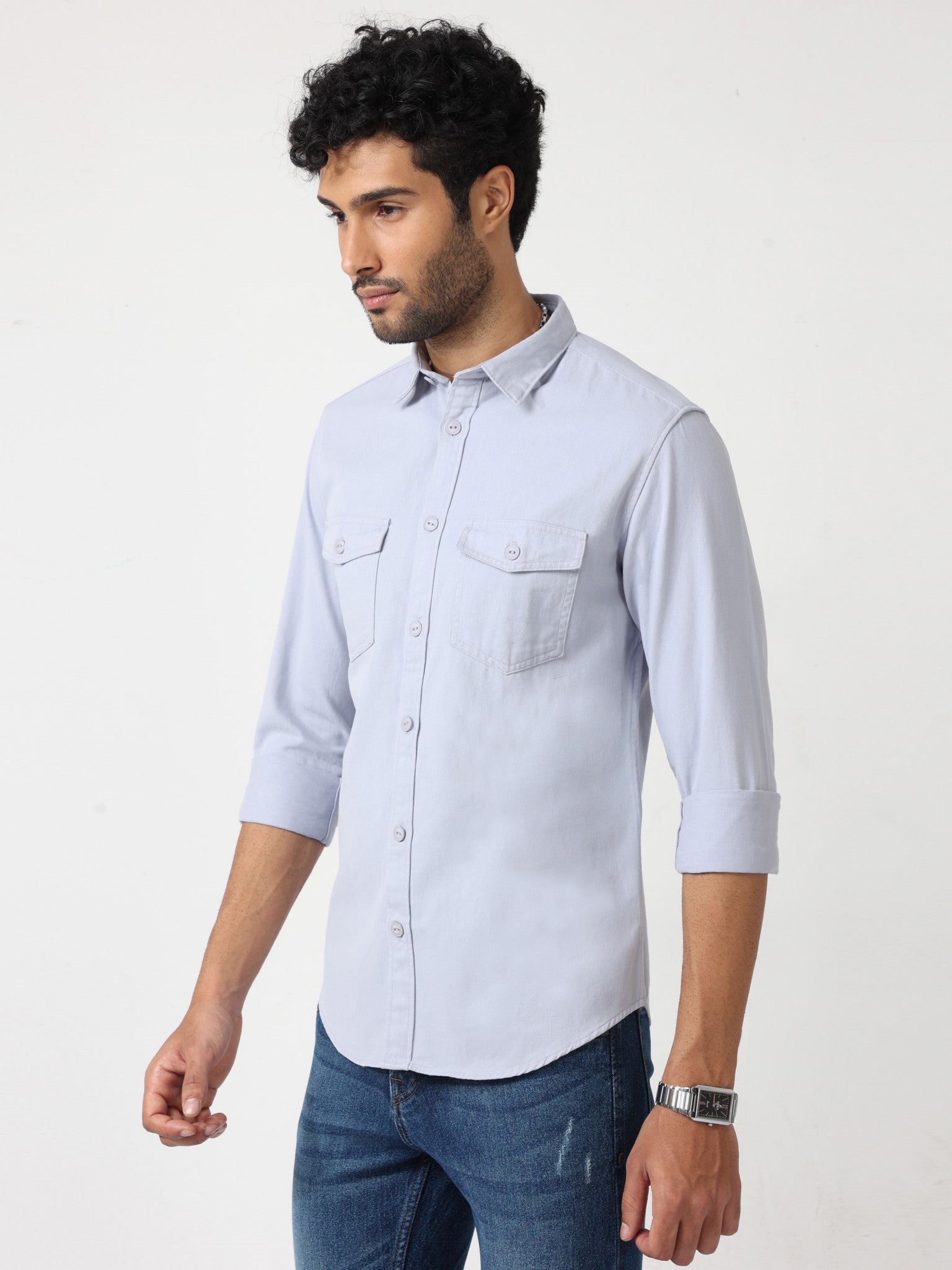 Lumberjack Bluish Grey Shirt for men 