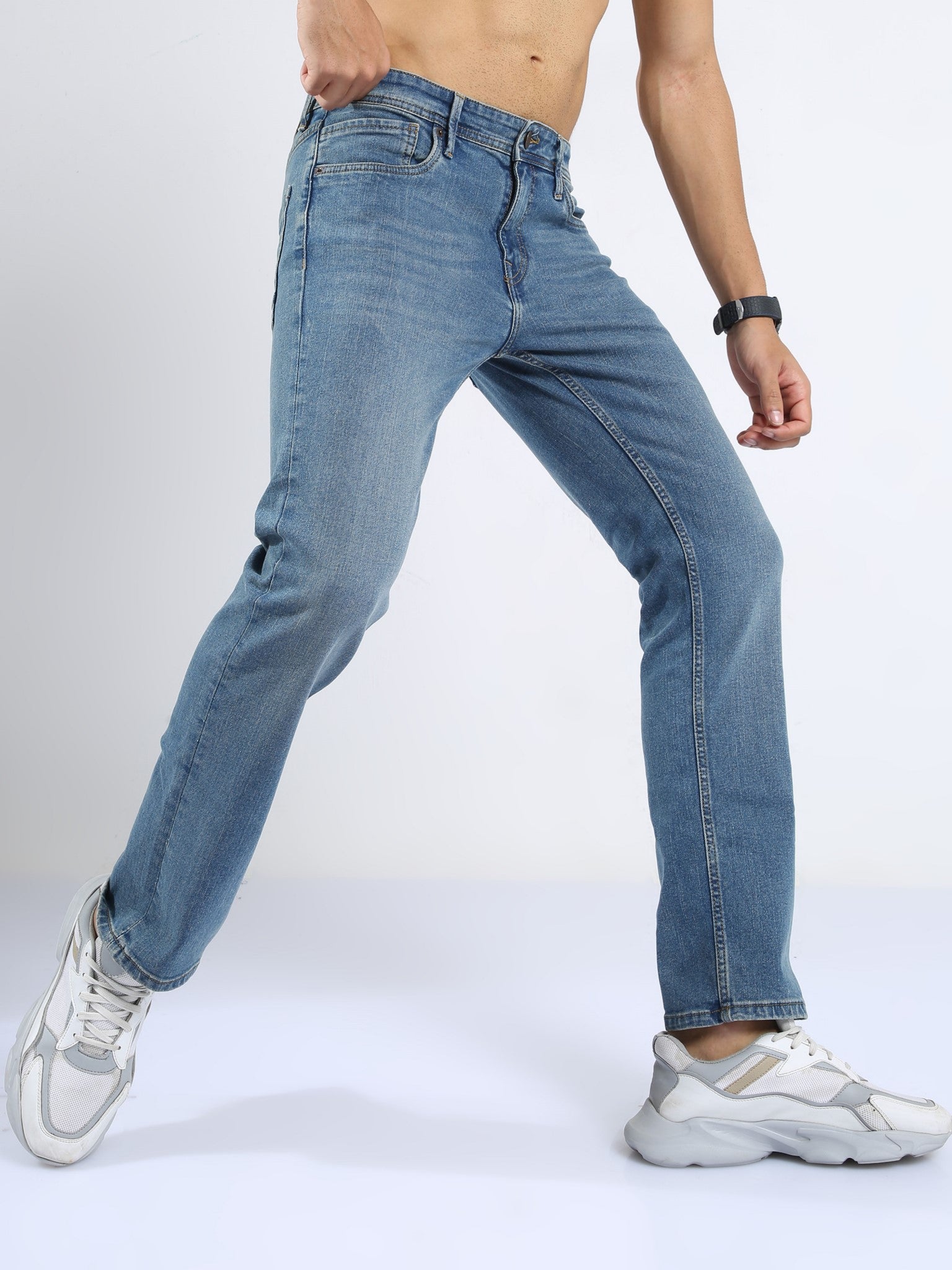 Xander Desert Blue Loose Jeans for Men