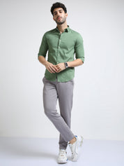 Saber Green Stretch Slim fit Shirt
