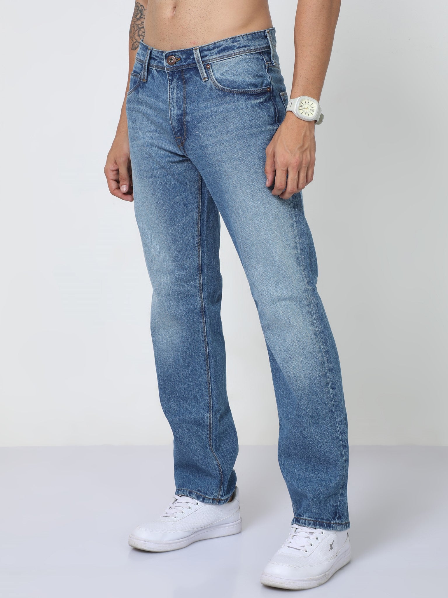 Boozy Blue Loose Fit Jeans for Men 