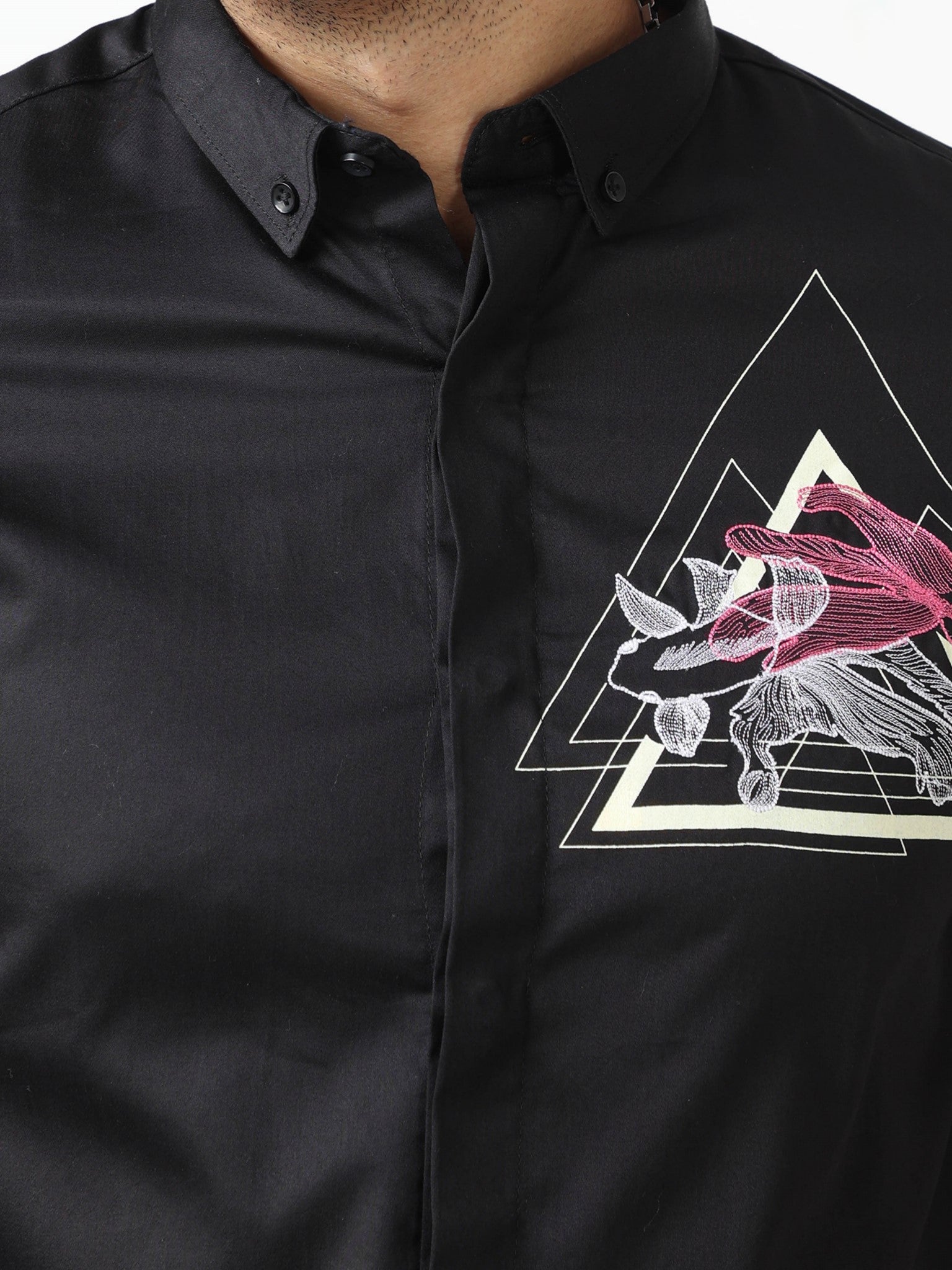 Triangle Black Printed Shirt