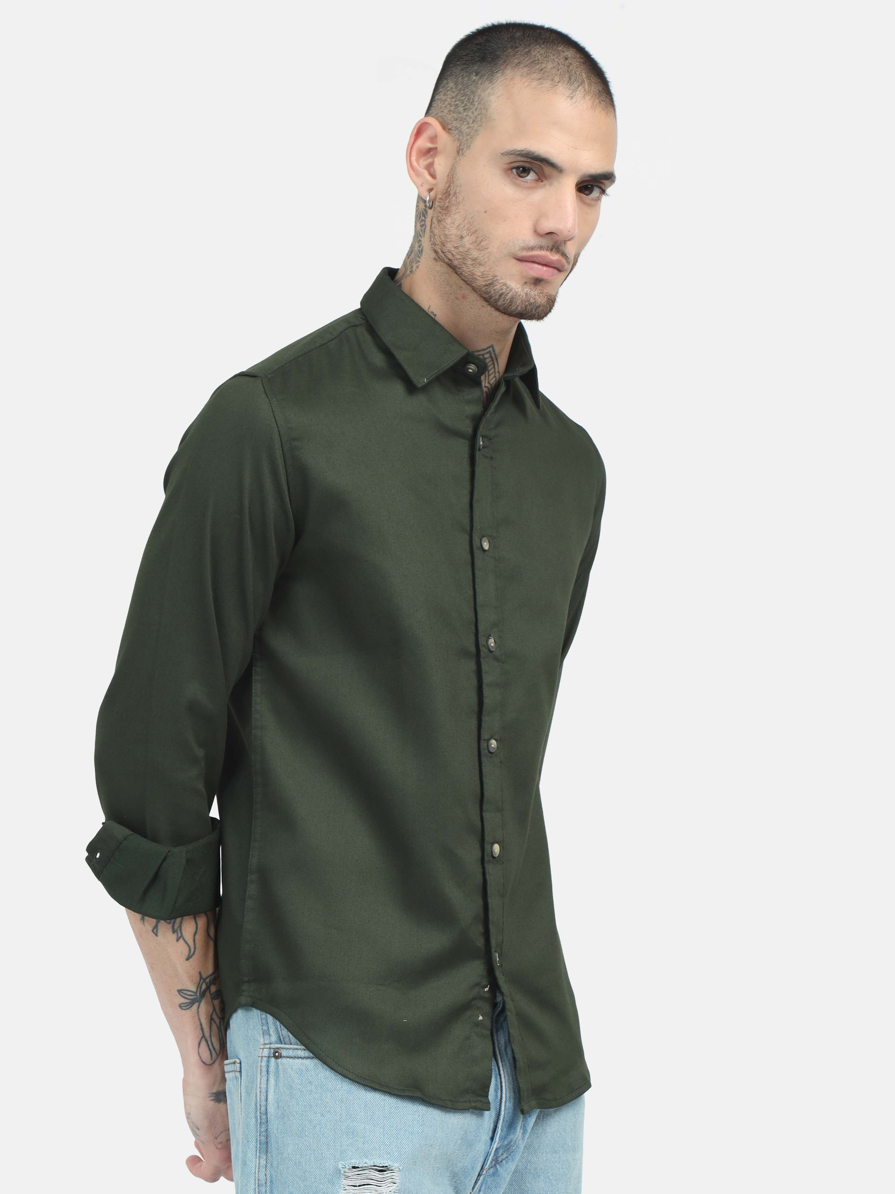 Elecknit Seaweed Green Stretch Shirt