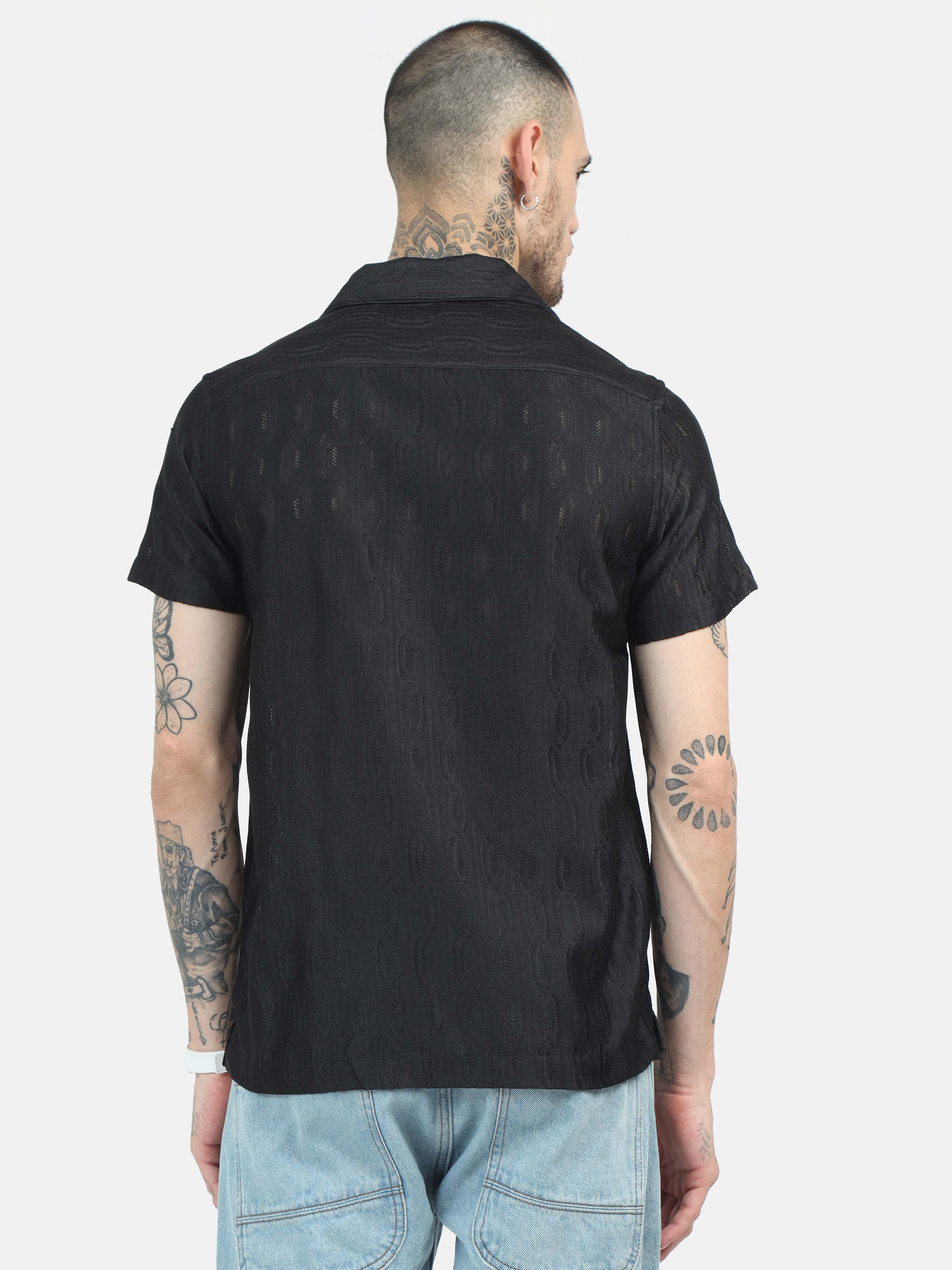 Meld Crochet Black Shirt