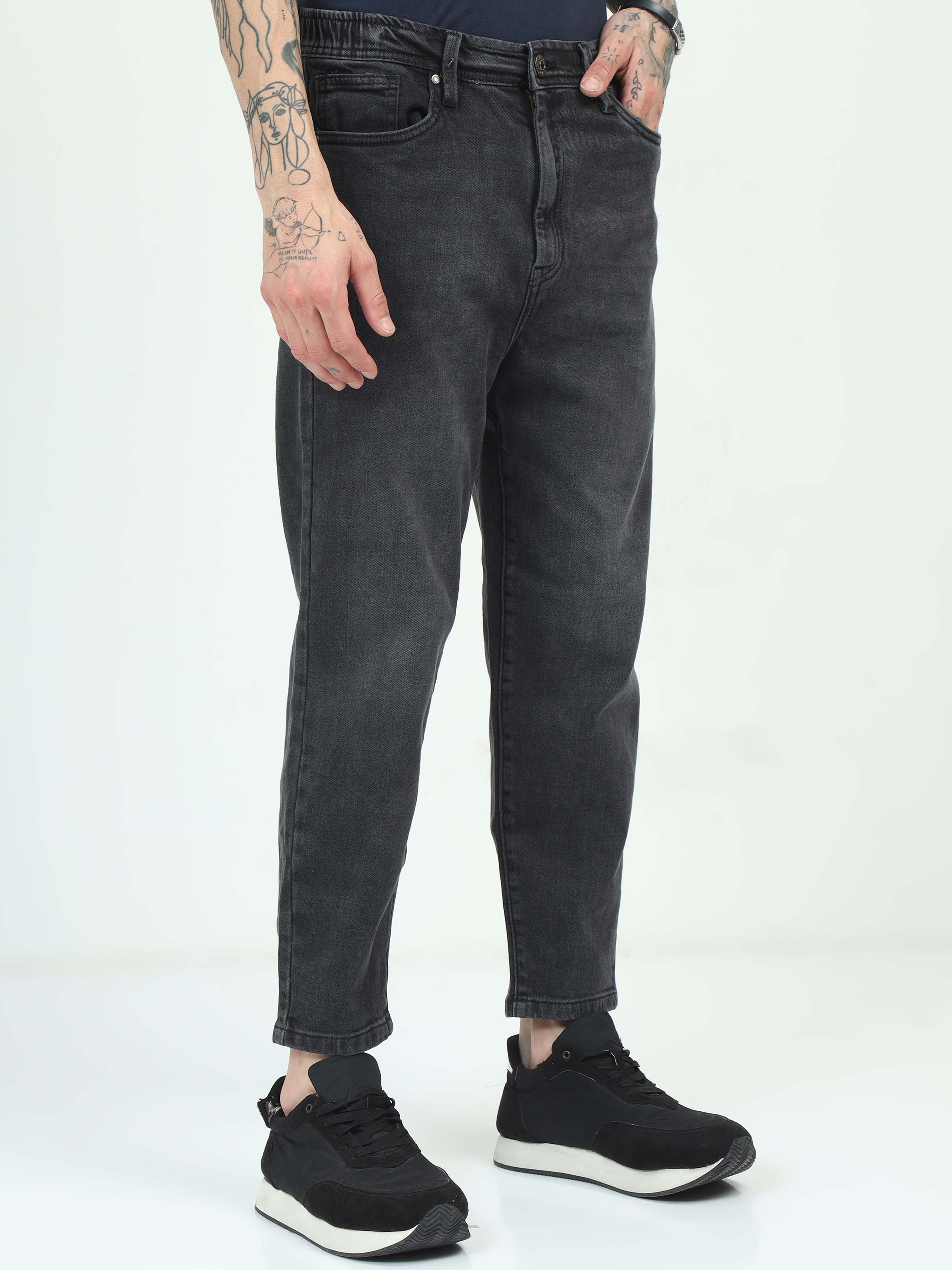 Dark Grey Slouchy Fit Jeans