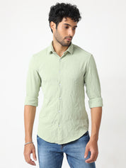 Abstract Jacquard Green Shirt