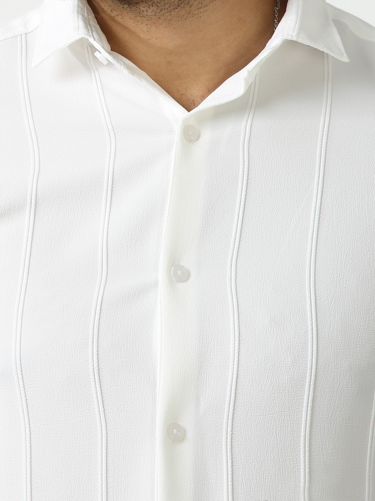 Self stripe White Shirt
