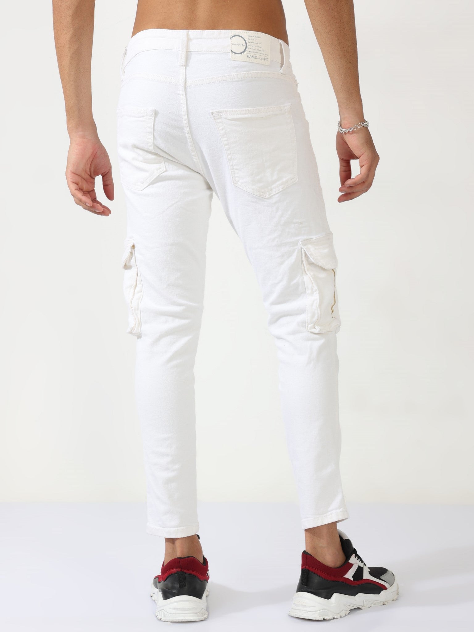 Super White Cargo Jeans