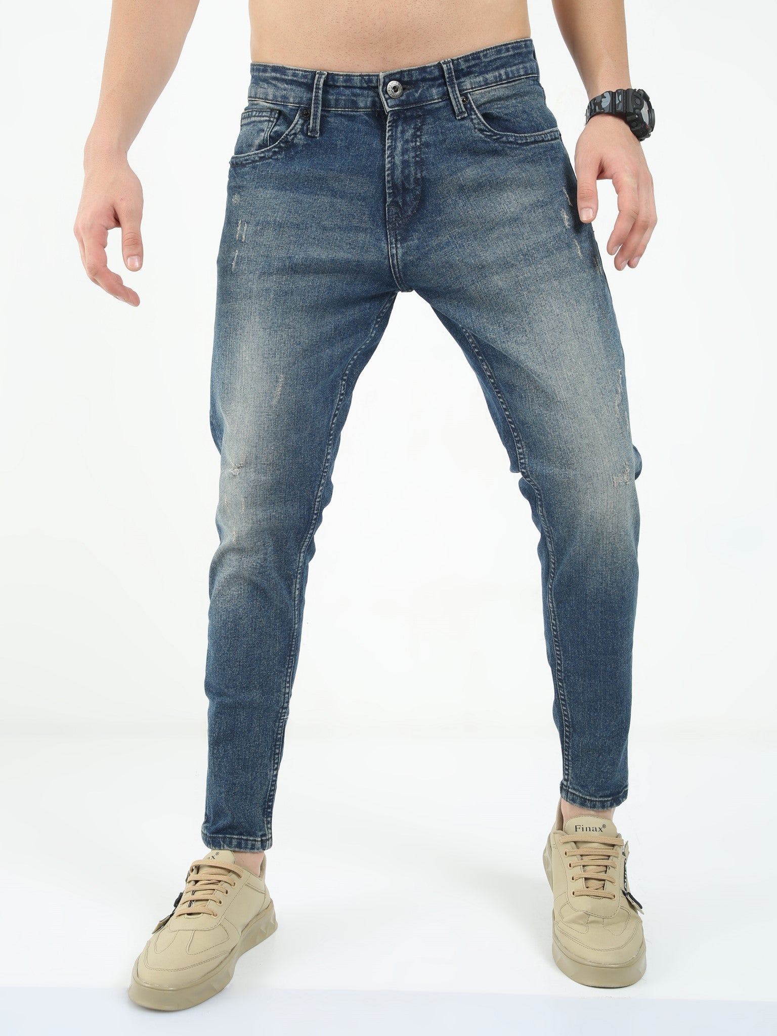 Atlantic Blue Skinny Jeans for Men 