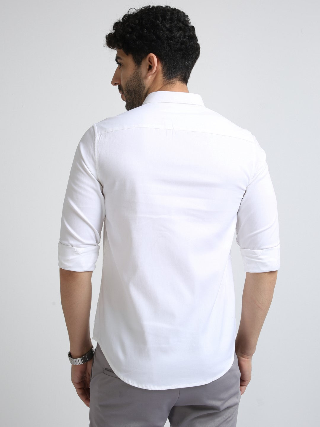 Saber White Stretch Slim fit Shirt