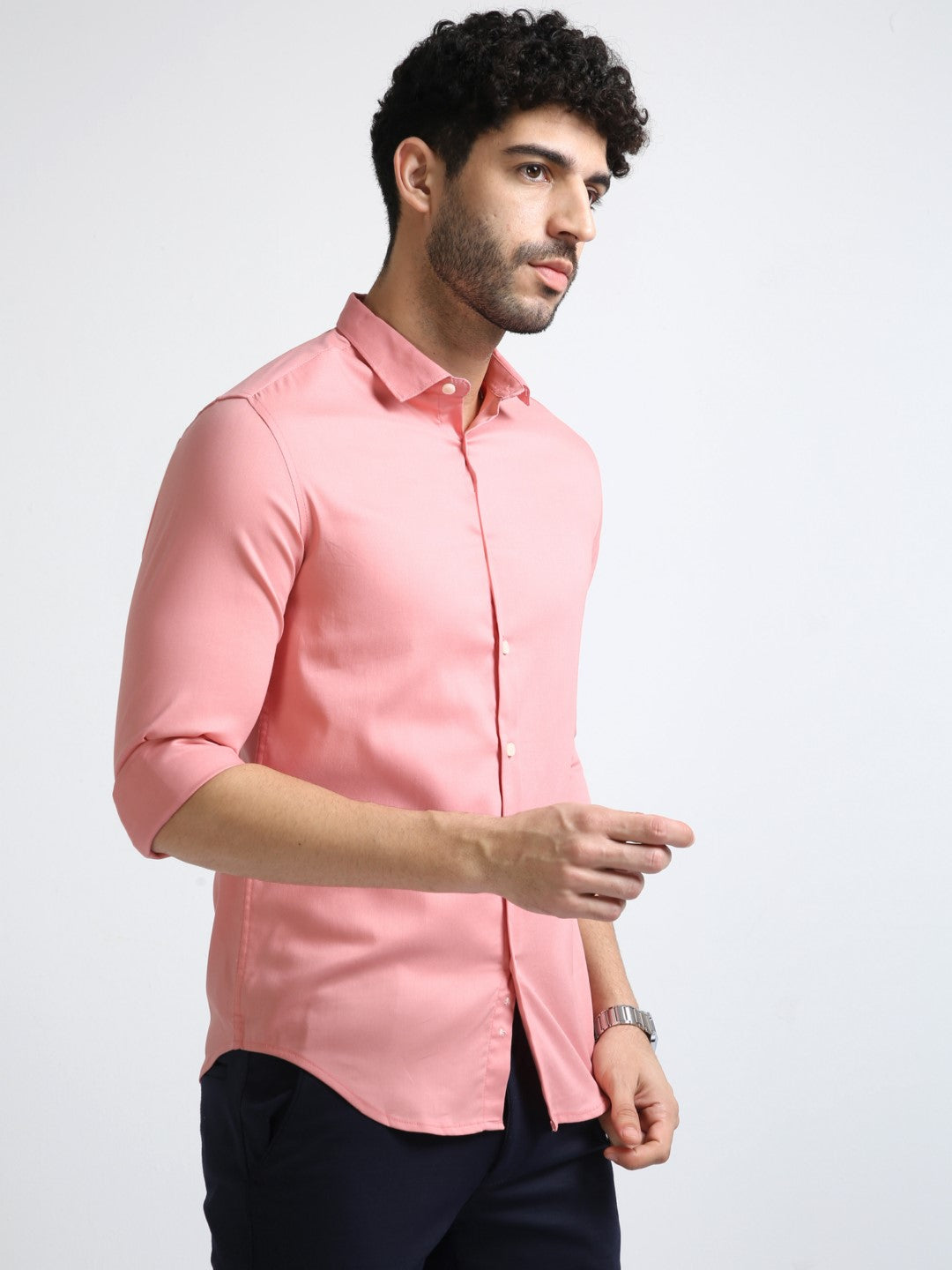 Saber Pink Stretch Slim fit Shirt