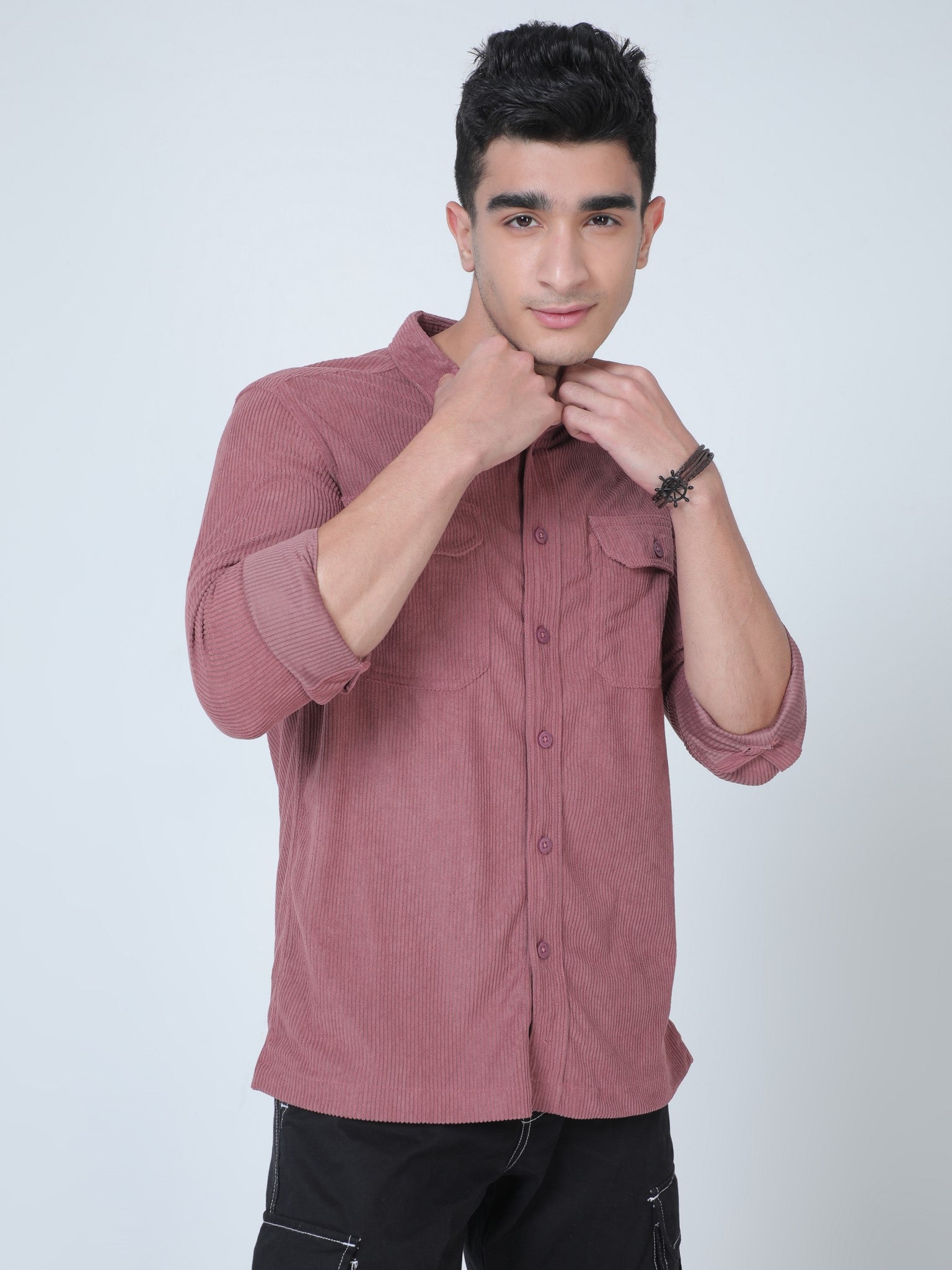 Shop Copper Corduroy Cotton Plain Shirts for Men Online – Badmaash