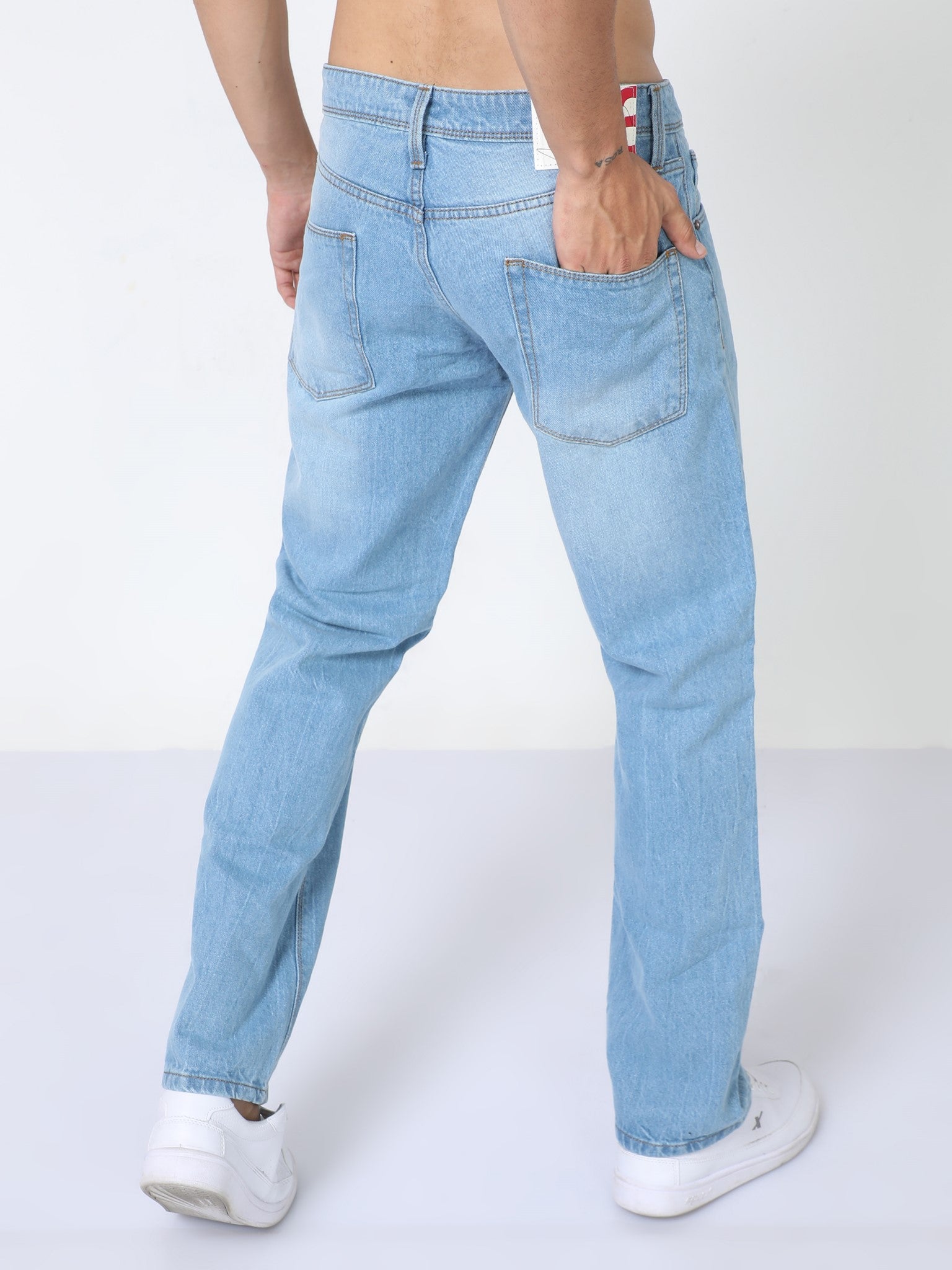 Boozy Sky Blue Loose Fit Jeans for Men 