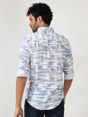 Crip Abstractl Blue Printed Shirt