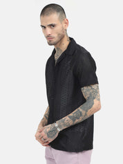 Exo Crochet Black Shirt