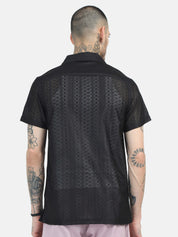 Exo Crochet Black Shirt