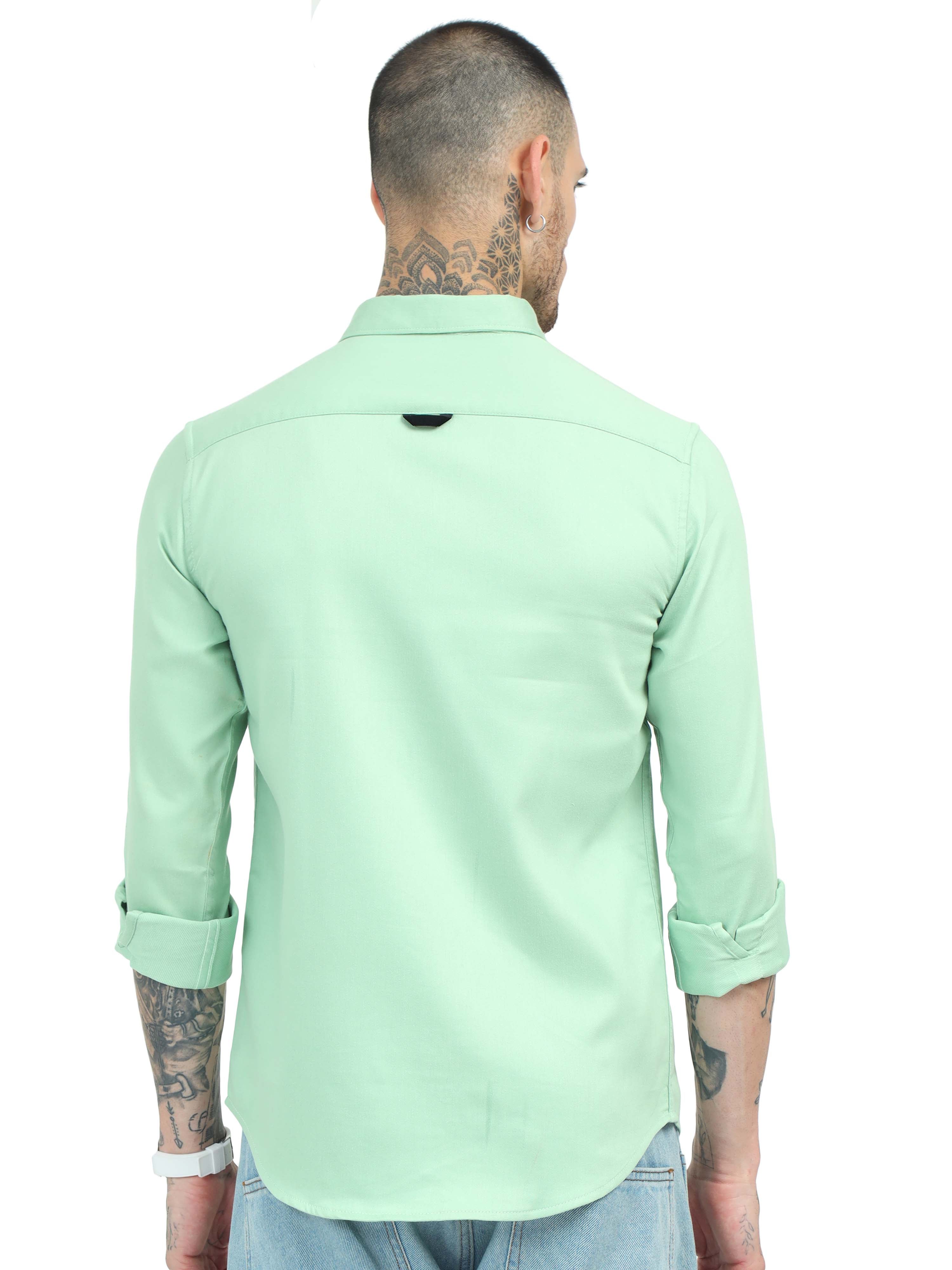 Elecknit Pastel Green Stretch Shirt