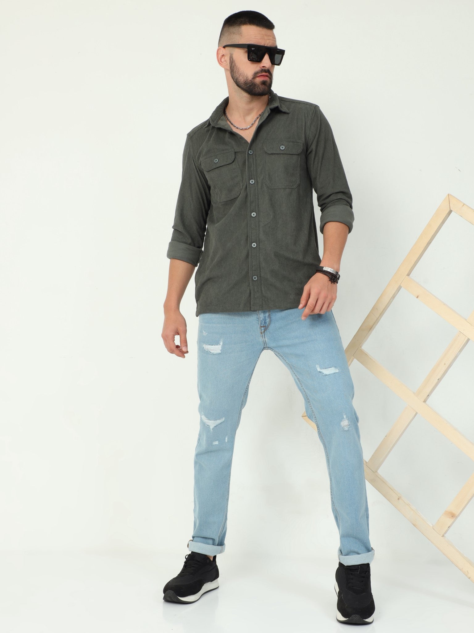 Stoneblue Distressed Slim Fit Jeans for Men