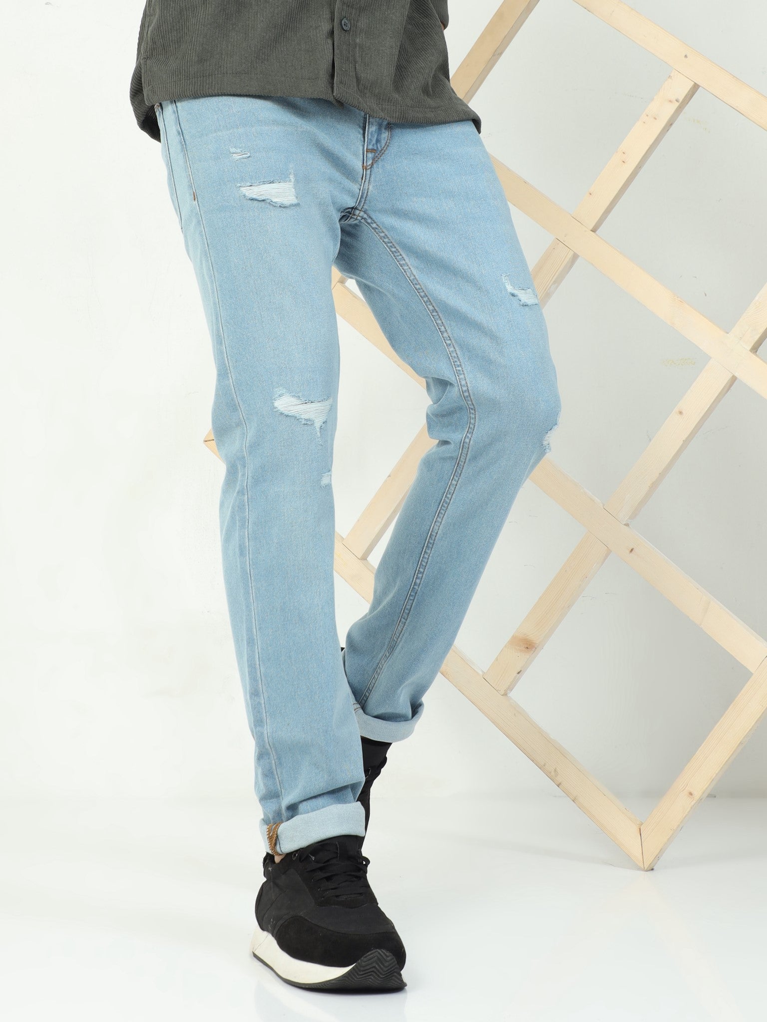Stoneblue Distressed Slim Fit Jeans for Men