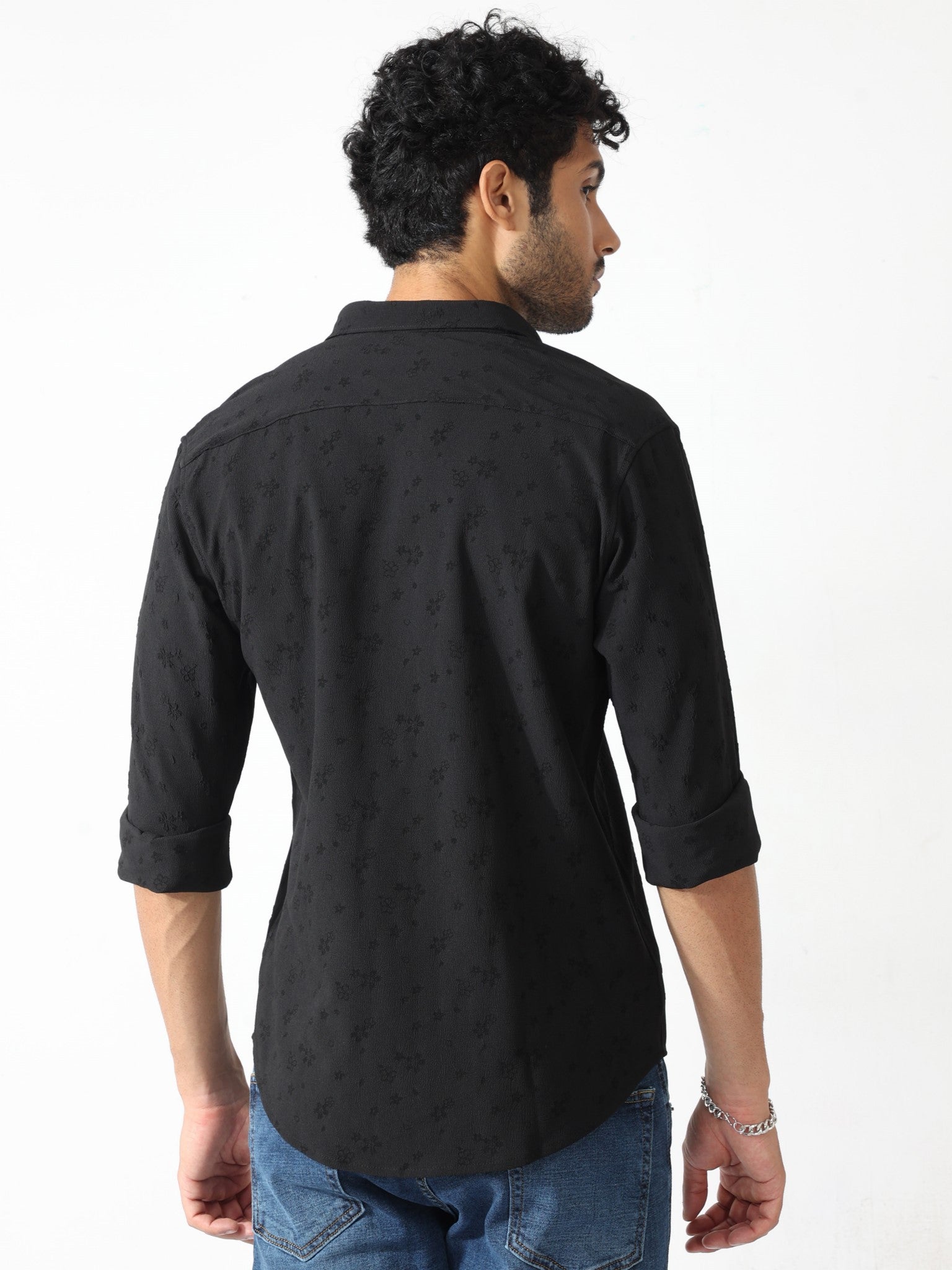 Flowly Jacquard Black Shirt