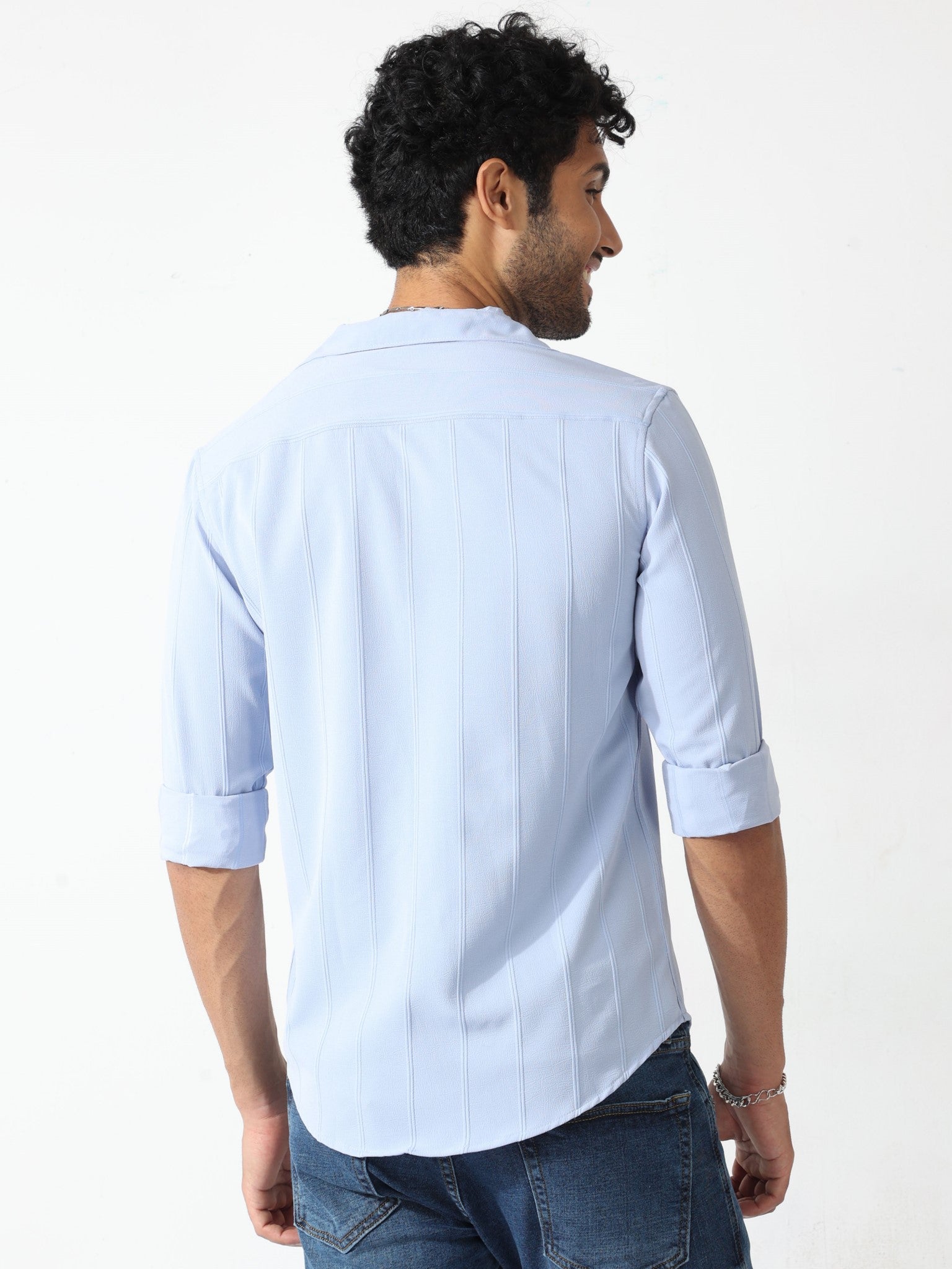 Self stripe Blue Shirt
