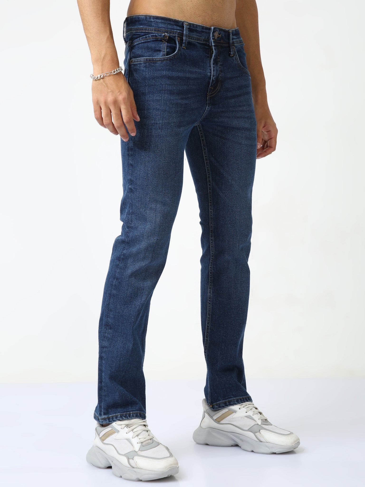 Xander Light Dark Blue Loose Jeans for Men 