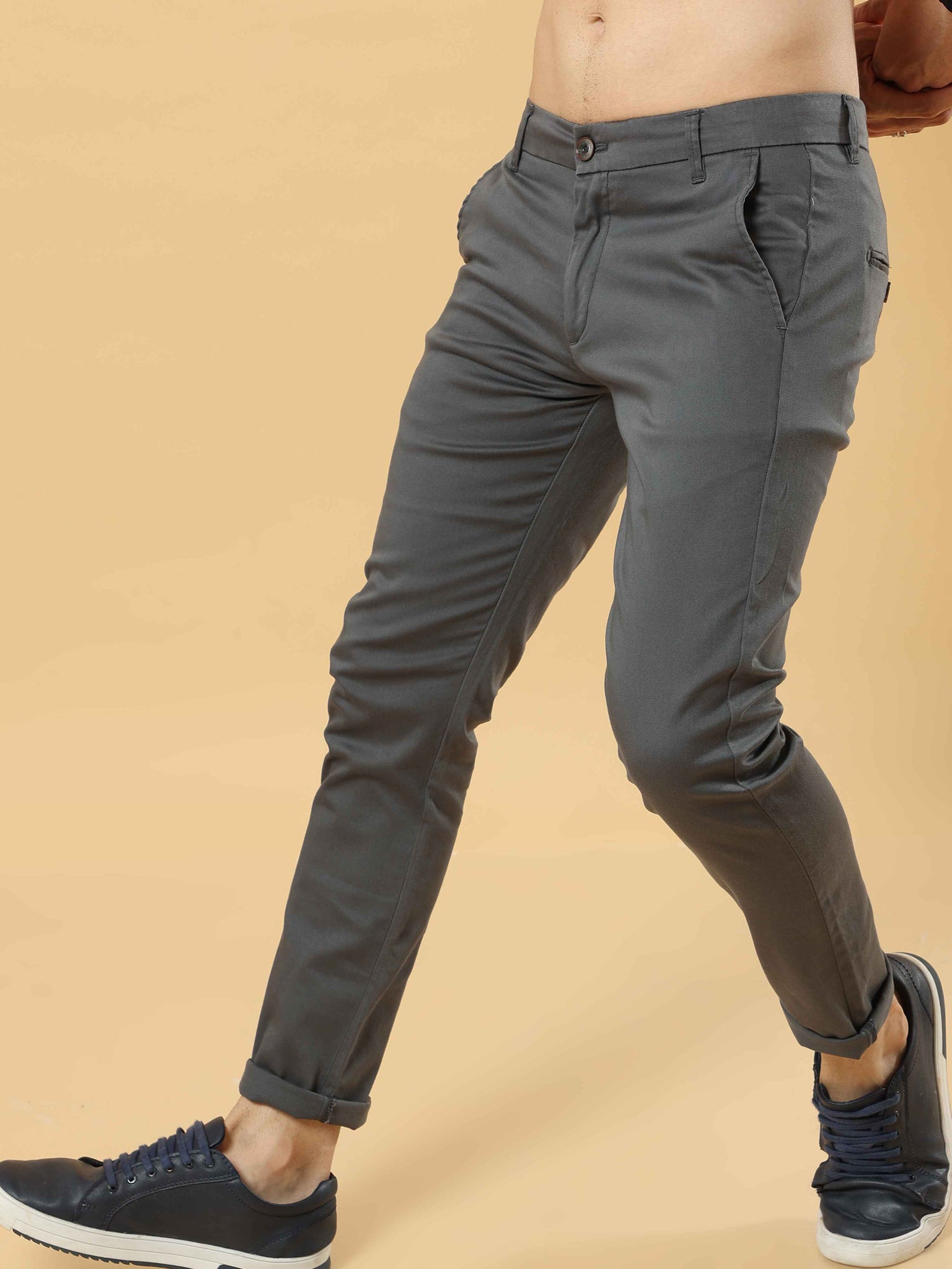 Ash Grey Feather Feel Chinos Trousers
