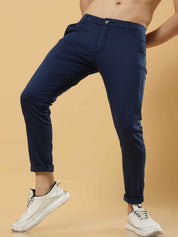Dark Blue Feather Feel Chinos Trousers
