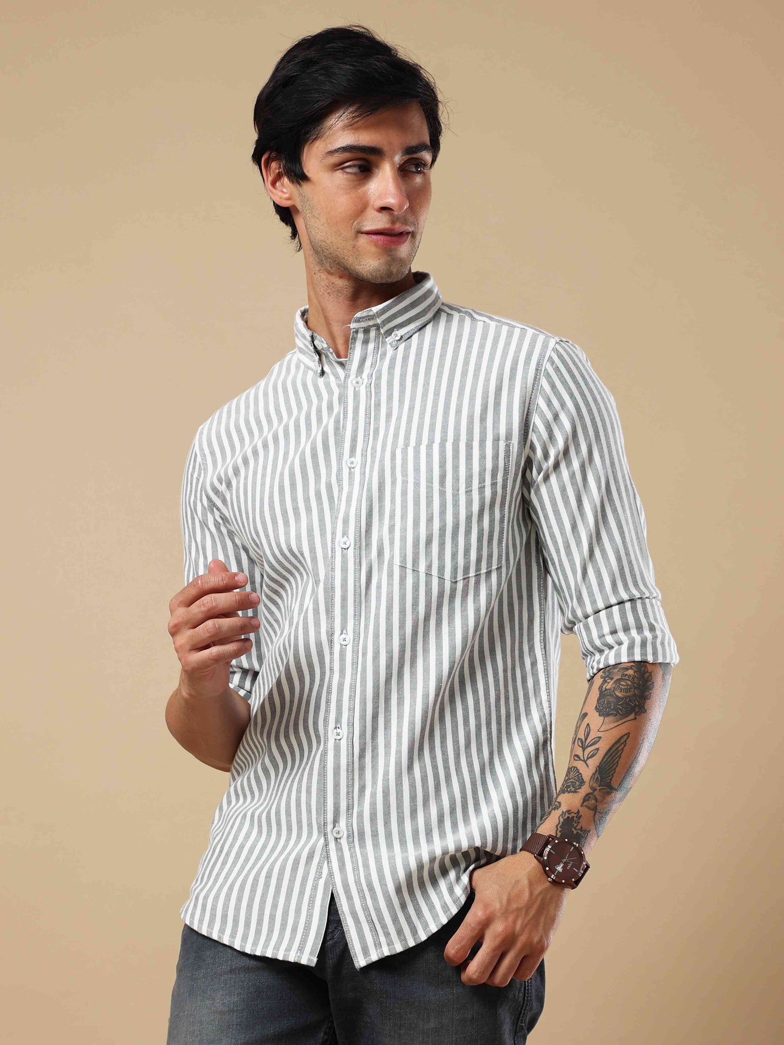 Clasico Stripe Black Shirt
