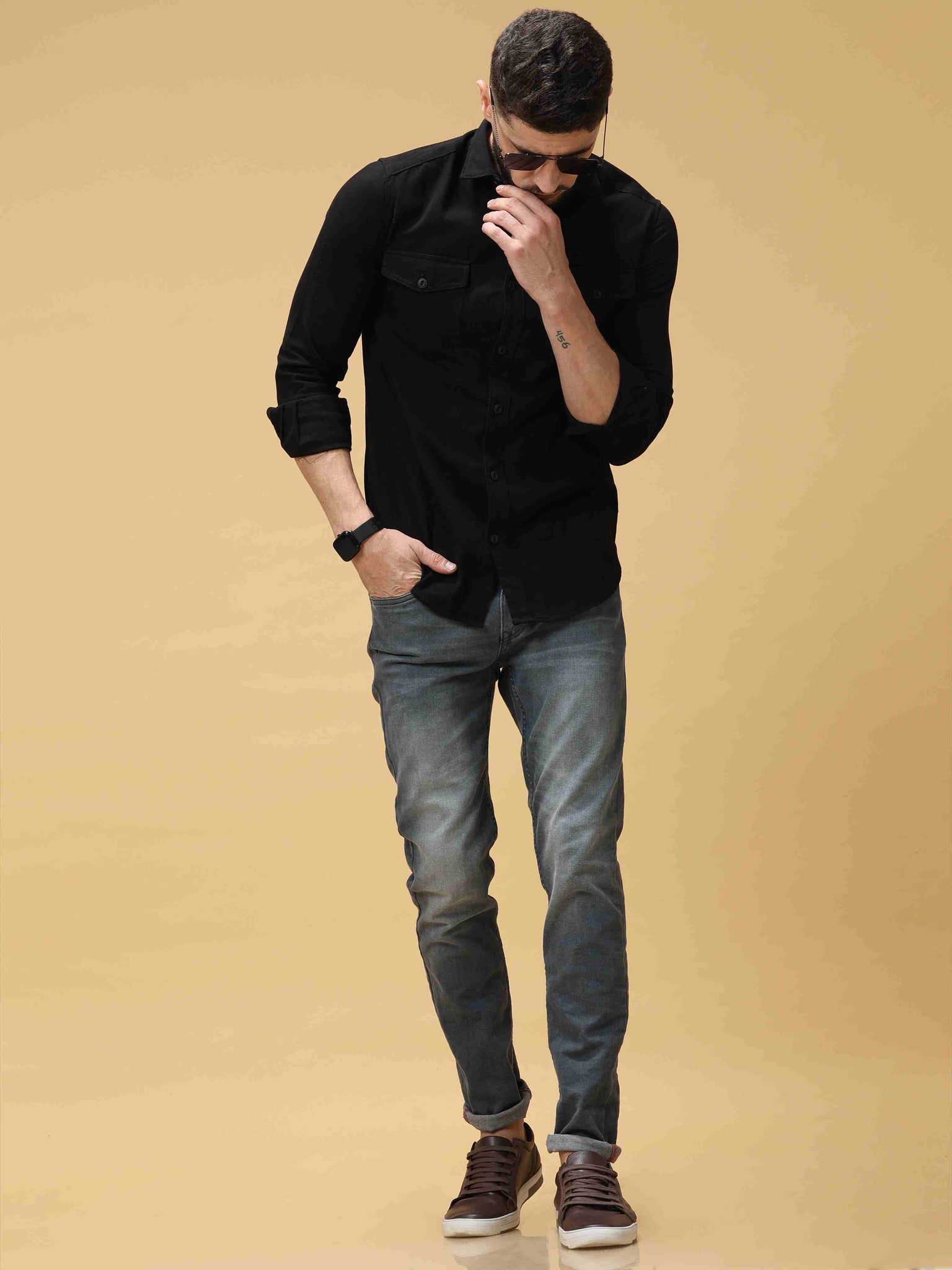 Shop Stylish Lumberjack Black Shirt for Men Online – Badmaash