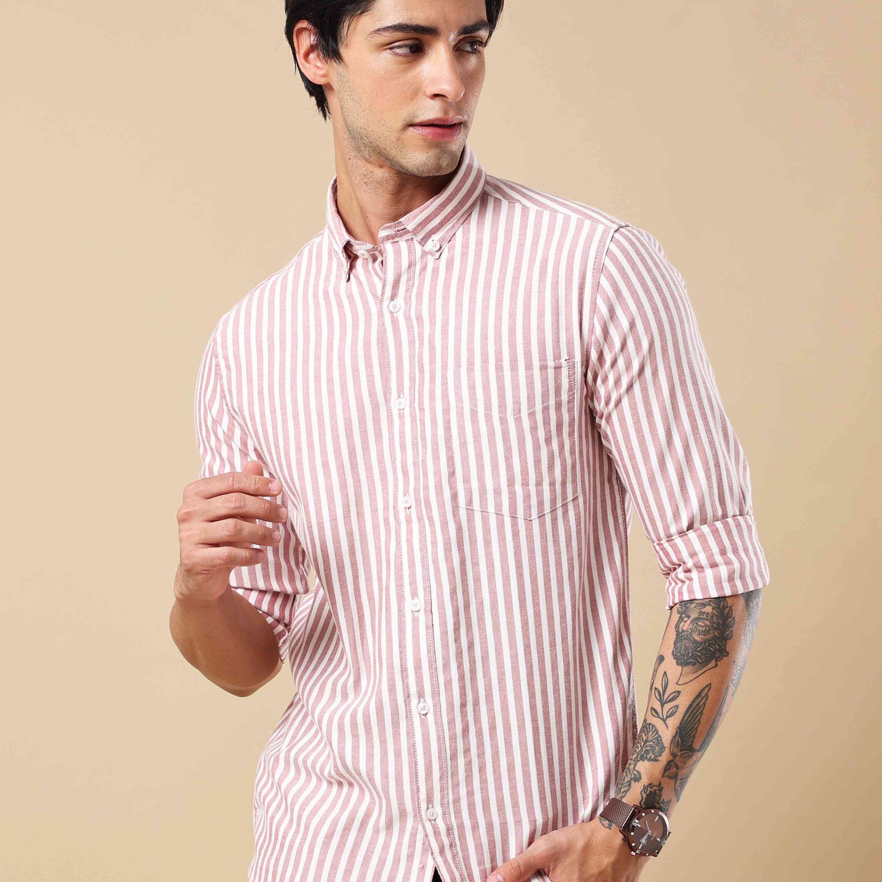Classico Stripe Maroon Shirt