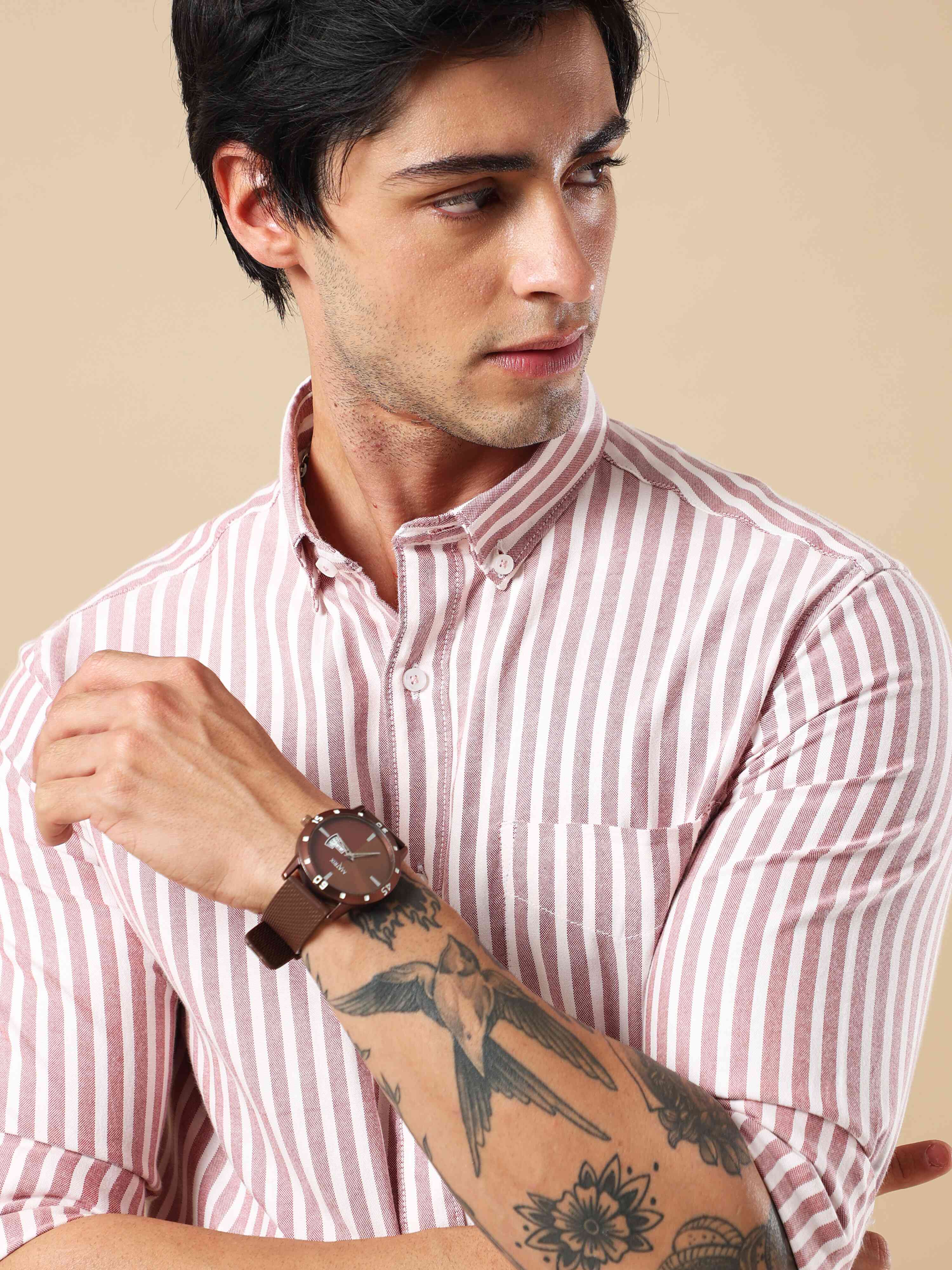 Classico Stripe Maroon Shirt