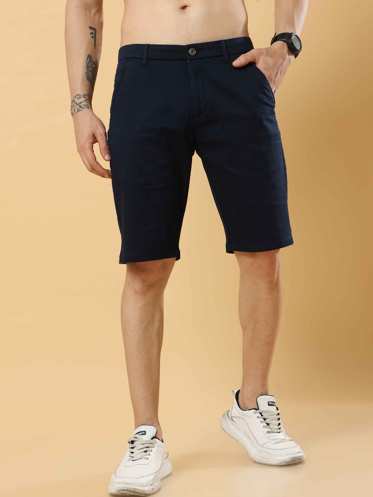 Navy Blue Feather Feel Shorts