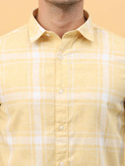 Yellow Clinen Checks Shirt