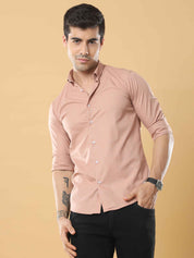 Millennial Pink Plain Melange Shirt