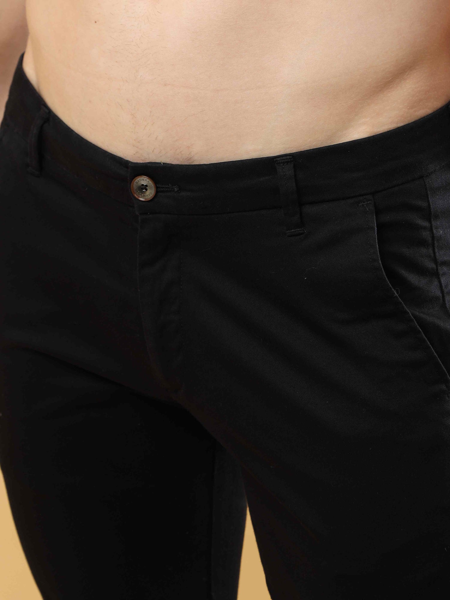 Black Feather Feel Chinos Trousers