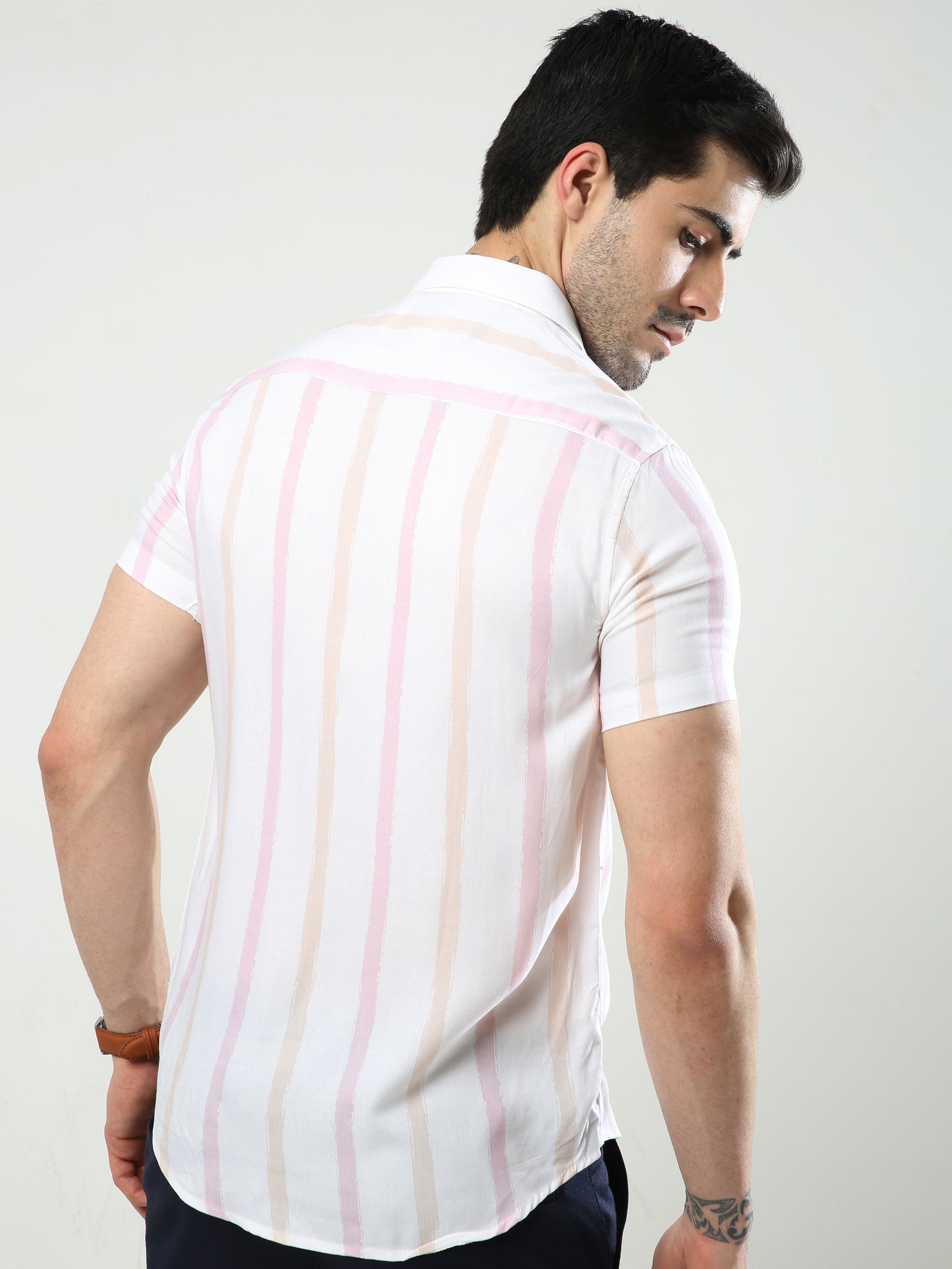 Band Stripe Pink Shirt