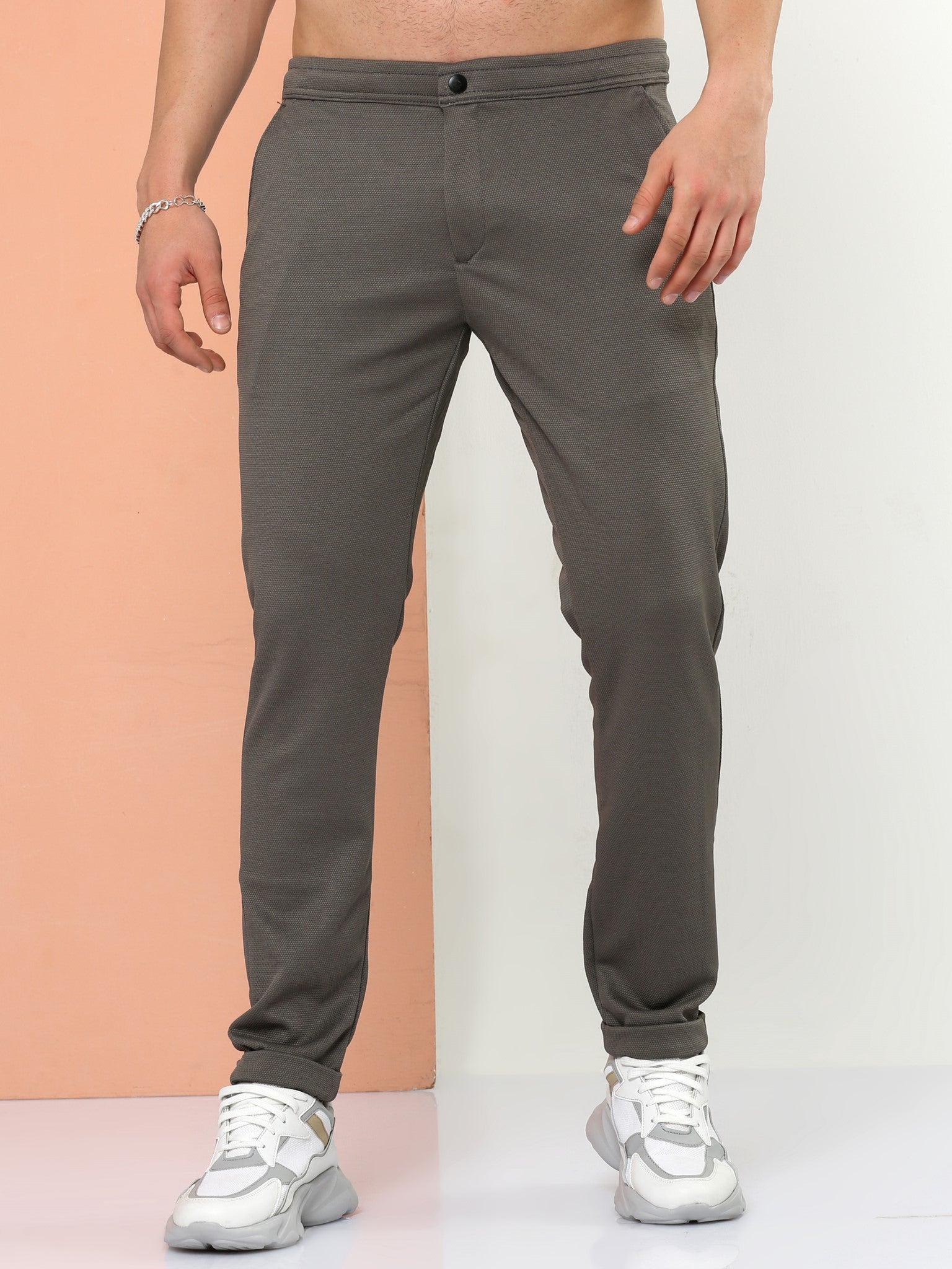 Popcorn Timber Wolf Grey Trousers