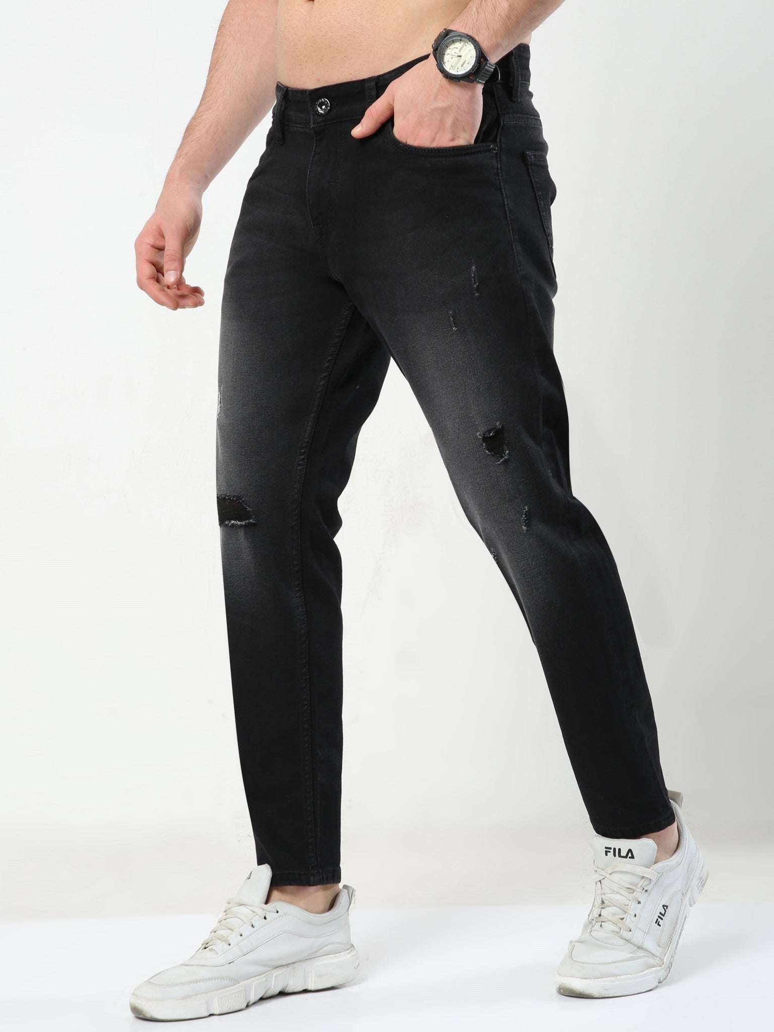 Asphalt Black Skinny Jeans