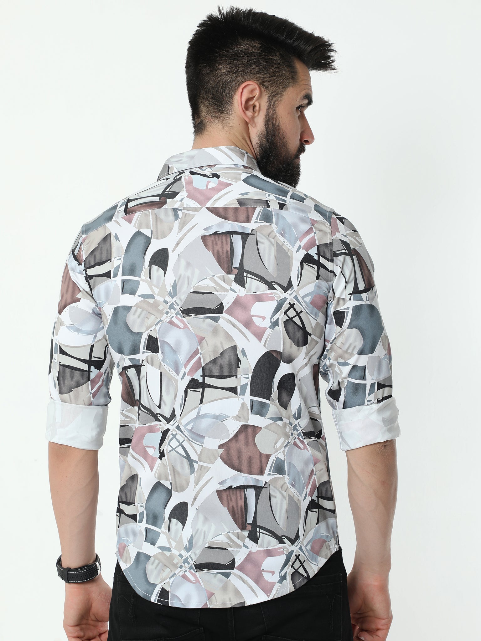 Geo Grey Print Shirt